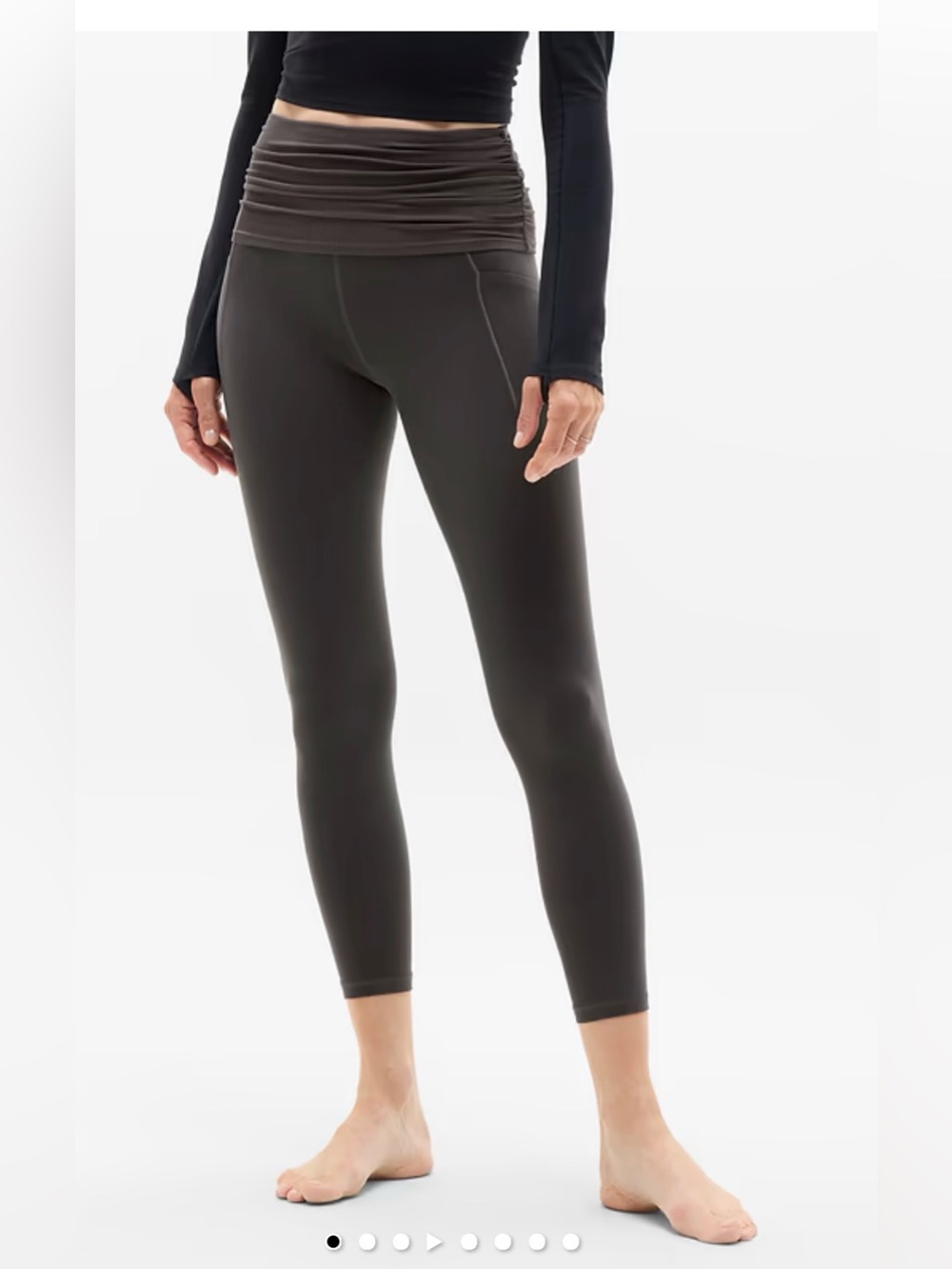 Athleta Salutation Stash 7/8 Leggings Foldover , size S
